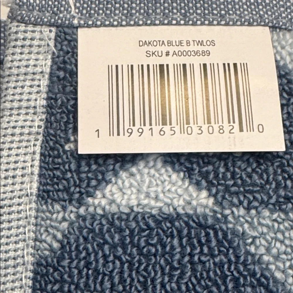 2pc WRANGLER 100% Cotton Bath Towel Set - Dakota Blue - Aztec Pattern -DNMTIDAL